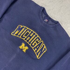 Vintage Michigan Sweatshirt Mens Size XXL Blue U of M Wolverines 90s‎ Skater